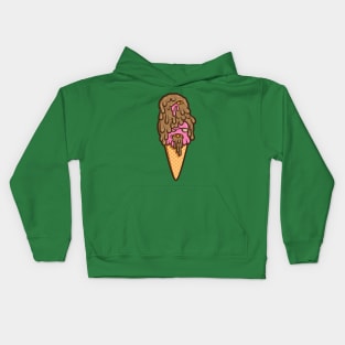 Double Scoop Monstrosity (choc) Kids Hoodie